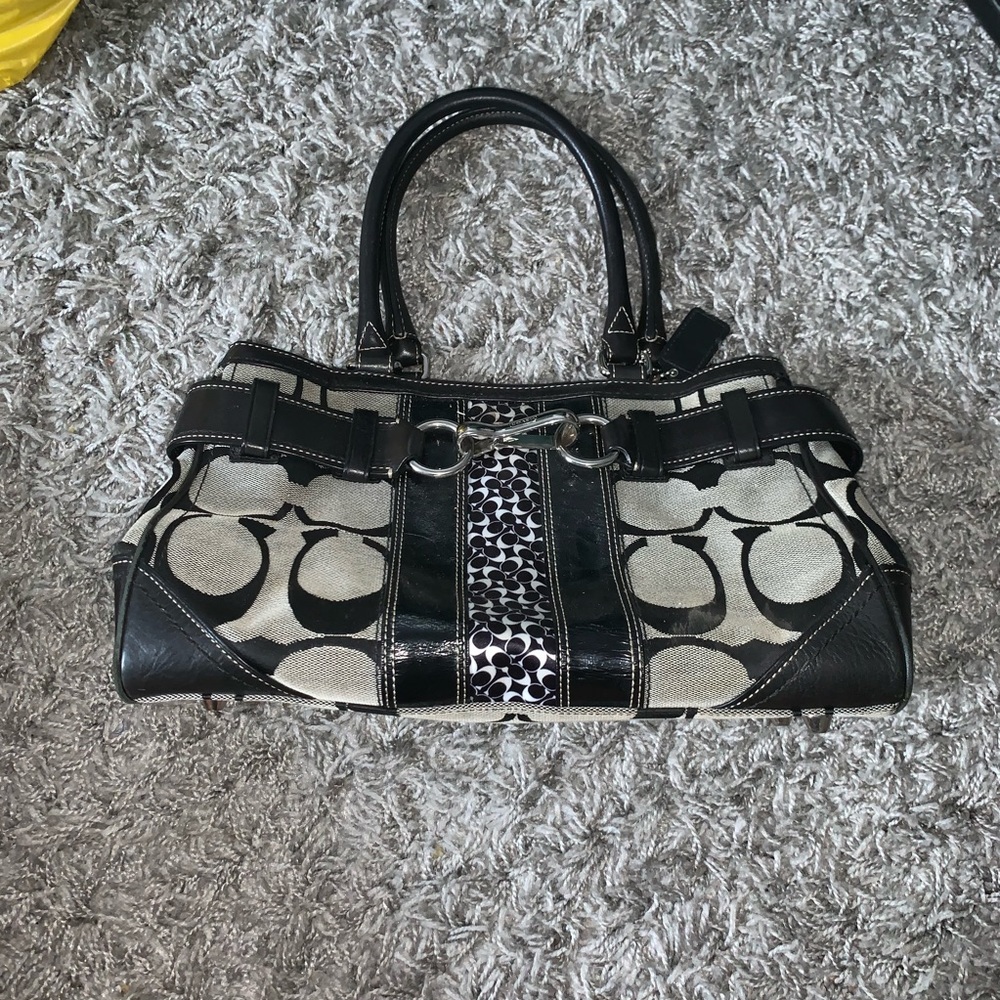 Grey and black Coach Bag